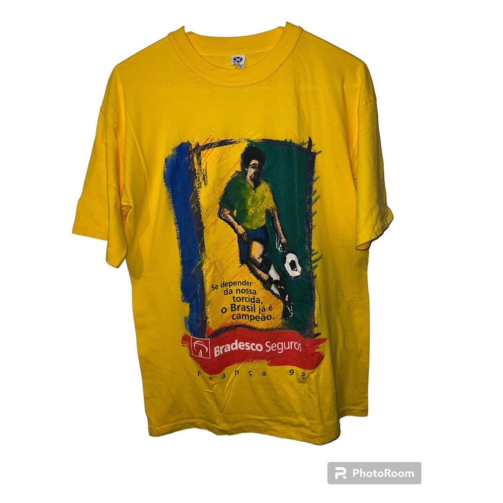 1998 World Cup: Vintage Brazil Franca 98 Art Single Stitch T-Shirt